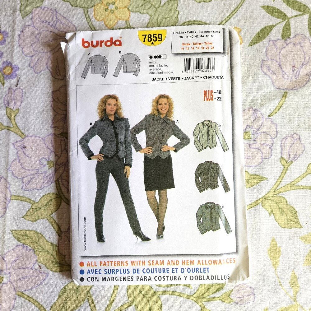 Sewing Pattern UNCUT Burda 7859 Size 10-22